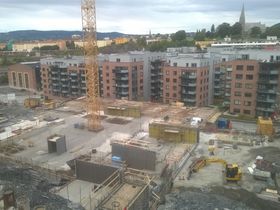 Kværnerlia borettslag i Freserveien 19-29 under bygging 2015